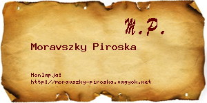 Moravszky Piroska névjegykártya